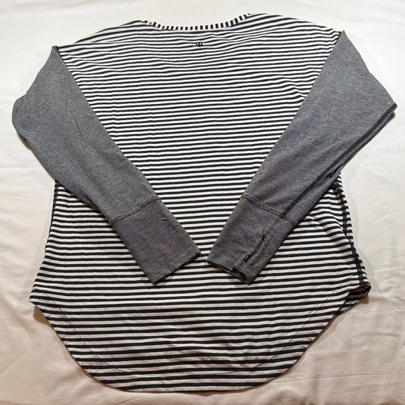 Lululemon Athletica Black and White Striped Long Sleeve Tee - Picture 8 of 8